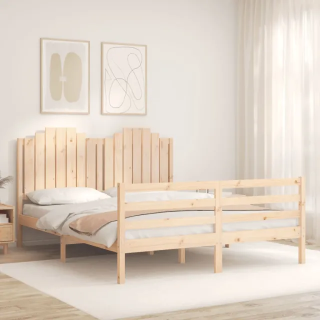 Cadre de lit sans matelas 160x200 cm bois massif