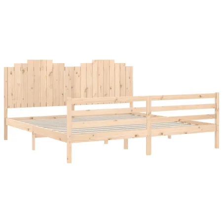 Cadre de lit sans matelas 200x200 cm bois massif