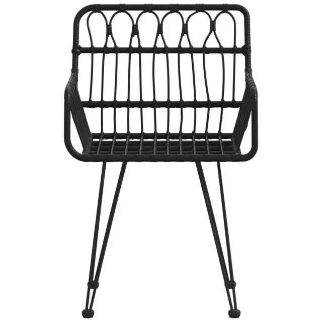 Chaises de jardin lot de 2 avec accoudoir Noir 56x64x80 cm