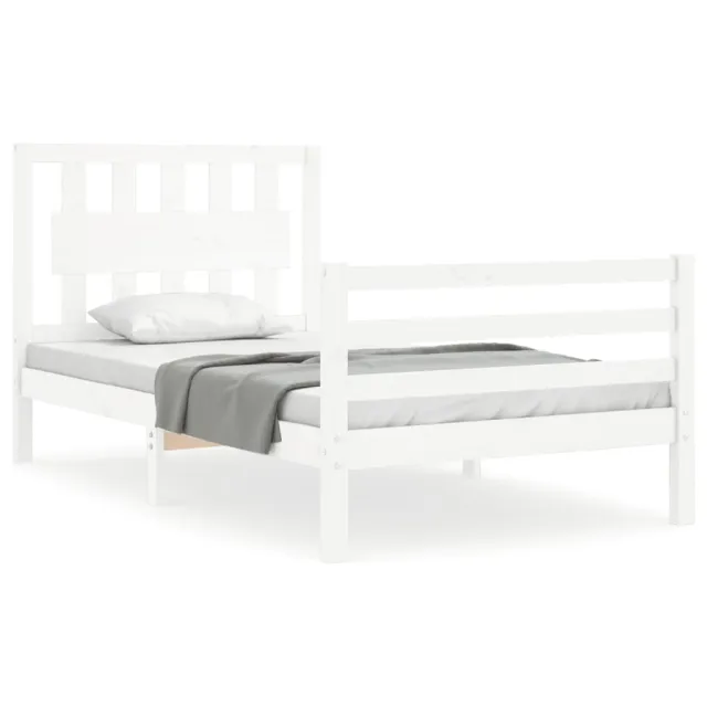 Cadre de lit sans matelas blanc bois massif