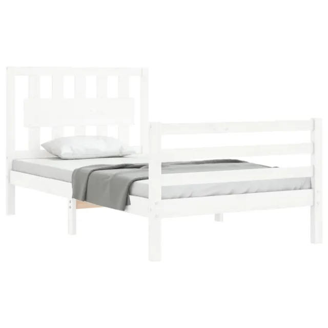 Cadre de lit sans matelas blanc bois massif