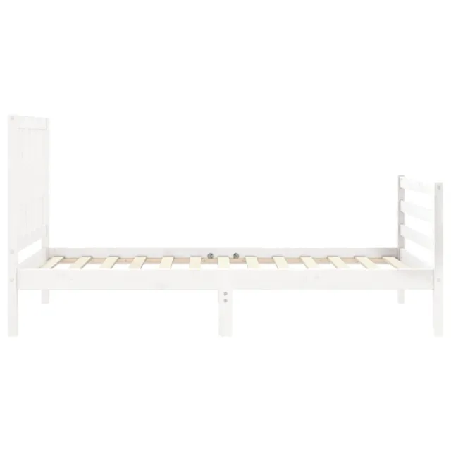 Cadre de lit sans matelas blanc bois massif