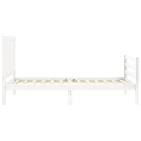 Cadre de lit sans matelas blanc bois massif