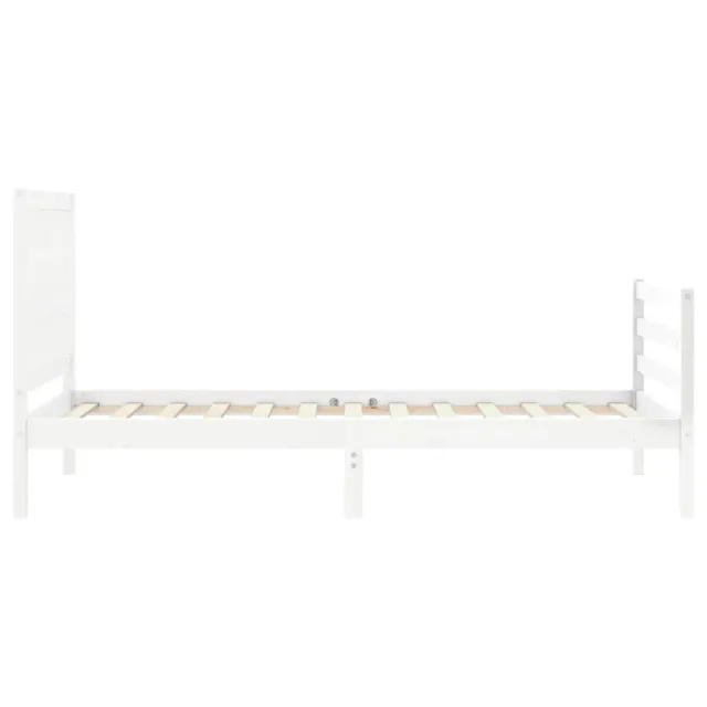 Cadre de lit sans matelas blanc bois massif