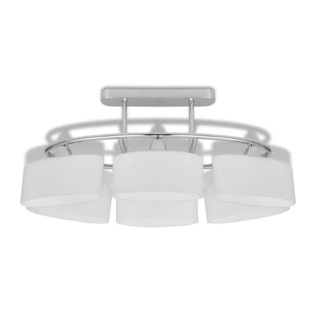 Plafonnier avec abat-jours en verre ellipsoïde 2 pcs E14