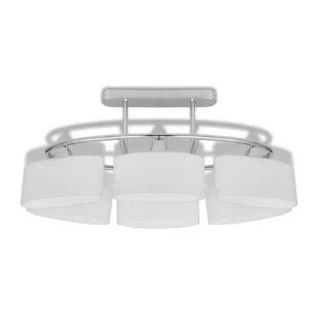 Plafonnier avec abat-jours en verre ellipsoïde 4 pcs E14