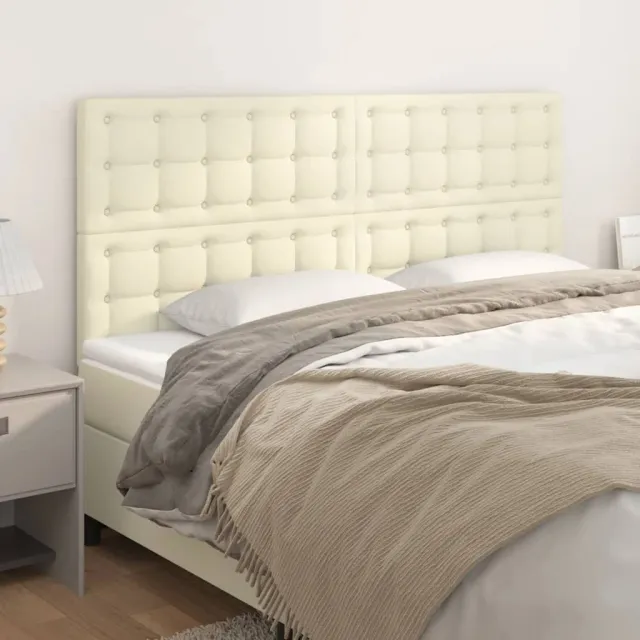 Tête de lit Crème 160x5x118/128 cm Similicuir