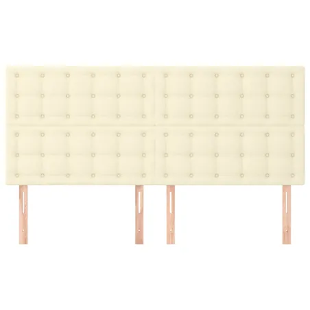 Tête de lit Crème 180x5x118/128 cm Similicuir
