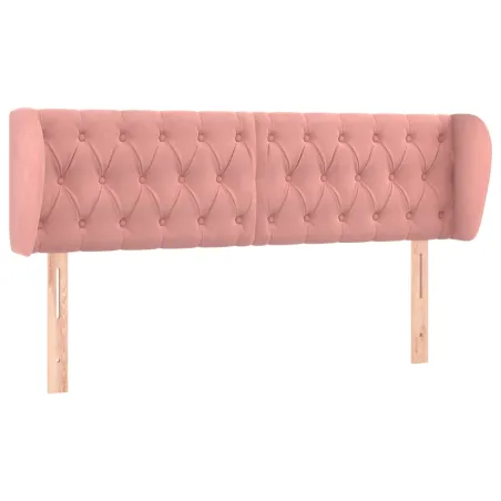 Tête de lit avec oreilles Rose 147x23x78/88 cm Velours