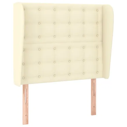 Tête de lit avec oreilles Crème 93x23x118/128 cm Similicuir 2