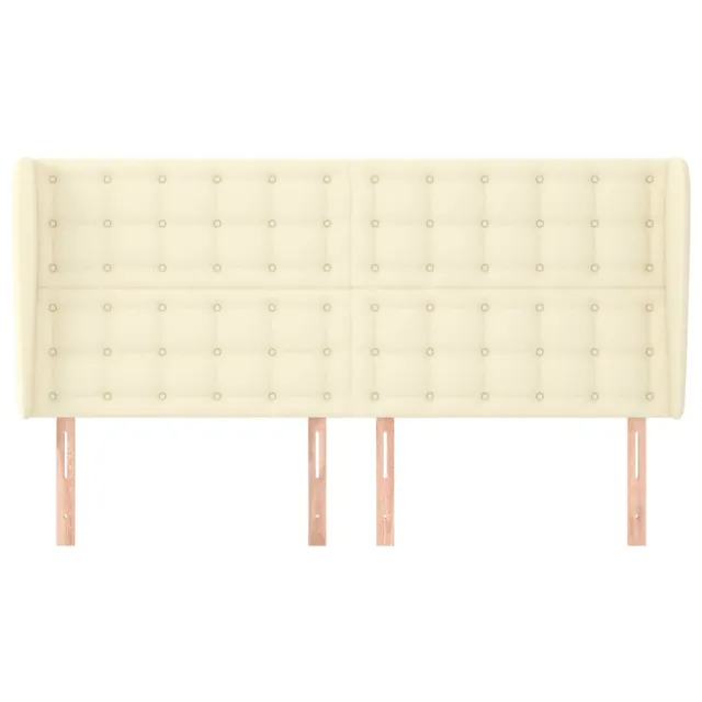 Tête de lit avec oreilles Crème 163x23x118/128 cm Similicuir