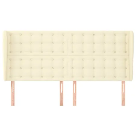 Tête de lit avec oreilles Crème 163x23x118/128 cm Similicuir