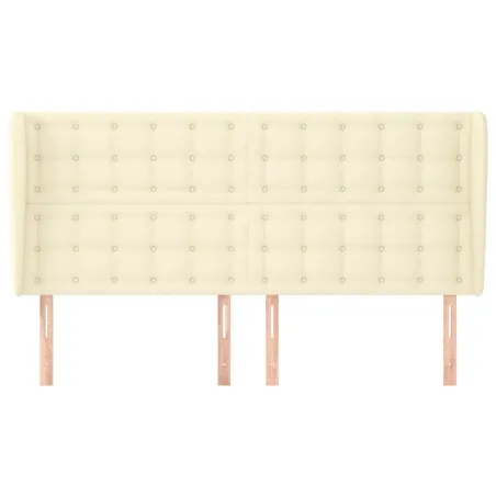 Tête de lit avec oreilles Crème 183x23x118/128 cm Similicuir