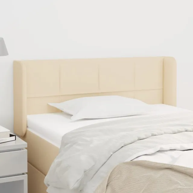 Tête de lit avec oreilles Crème 83x16x78/88 cm Tissu