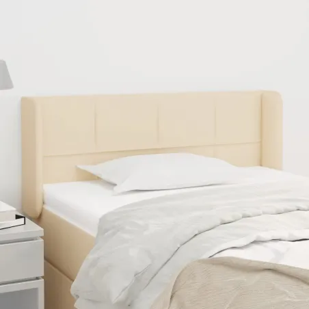 Tête de lit avec oreilles Crème 83x16x78/88 cm Tissu