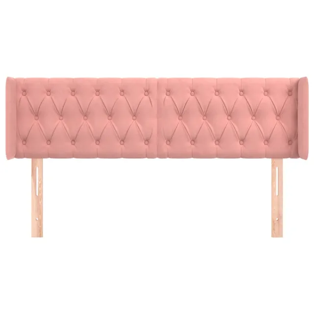 Tête de lit avec oreilles Rose 147x16x78/88 cm Velours