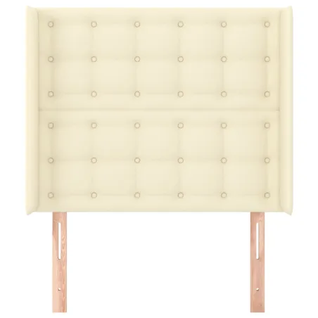 Tête de lit avec oreilles Crème 93x16x118/128 cm Similicuir