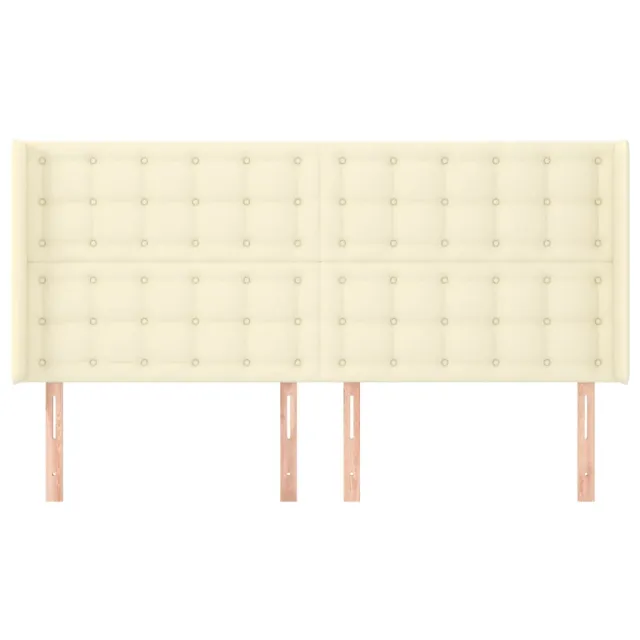 Tête de lit avec oreilles Crème 183x16x118/128 cm Similicuir