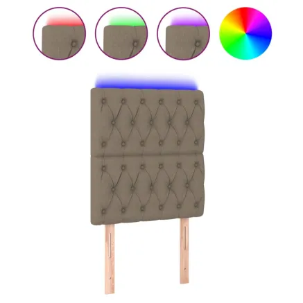 Tête de lit à LED Taupe 80x7x118/128 cm Tissu 2