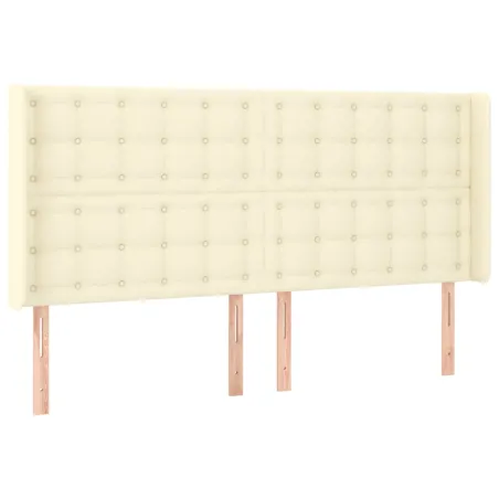 Tête de lit à LED Crème 183x16x118/128 cm Similicuir