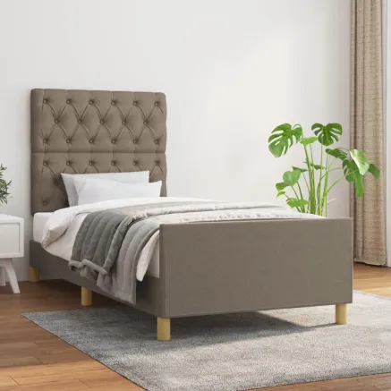 Cadre de lit sans matelas taupe 80x200 cm tissu