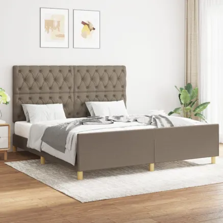 Cadre de lit sans matelas taupe 160x200 cm tissu
