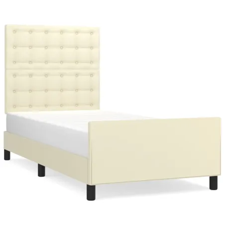 Cadre de lit sans matelas crème 90x190 cm similicuir