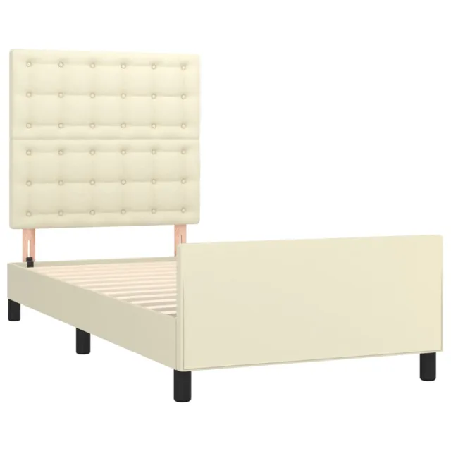 Cadre de lit sans matelas crème 90x190 cm similicuir