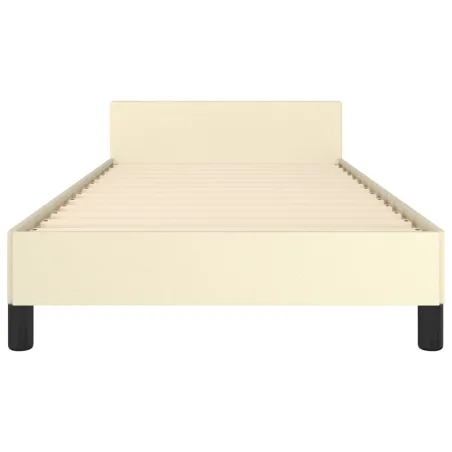 Cadre de lit sans matelas crème 90x190 cm similicuir