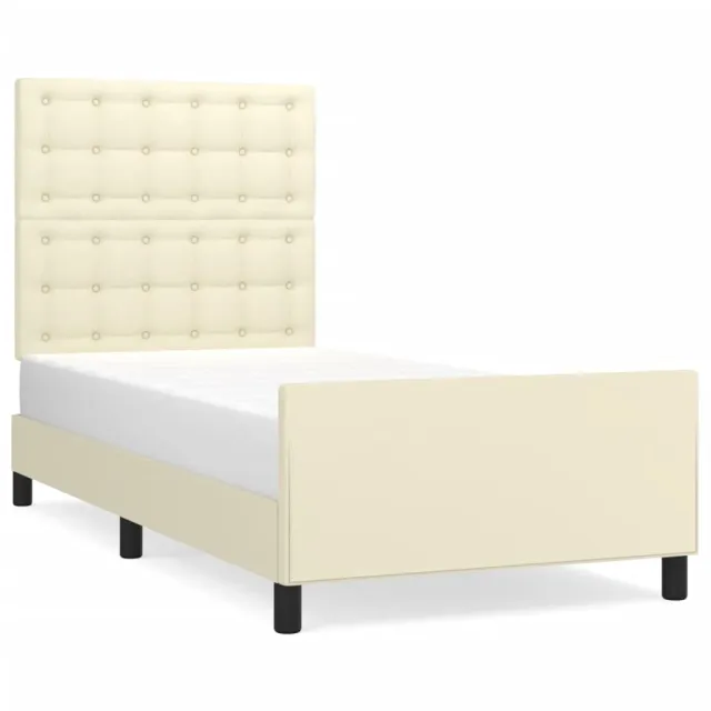 Cadre de lit sans matelas crème 90x200 cm similicuir