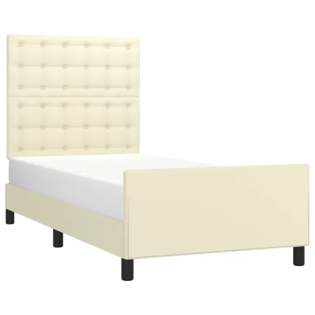 Cadre de lit sans matelas crème 90x200 cm similicuir