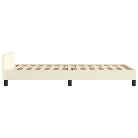 Cadre de lit sans matelas crème 90x200 cm similicuir