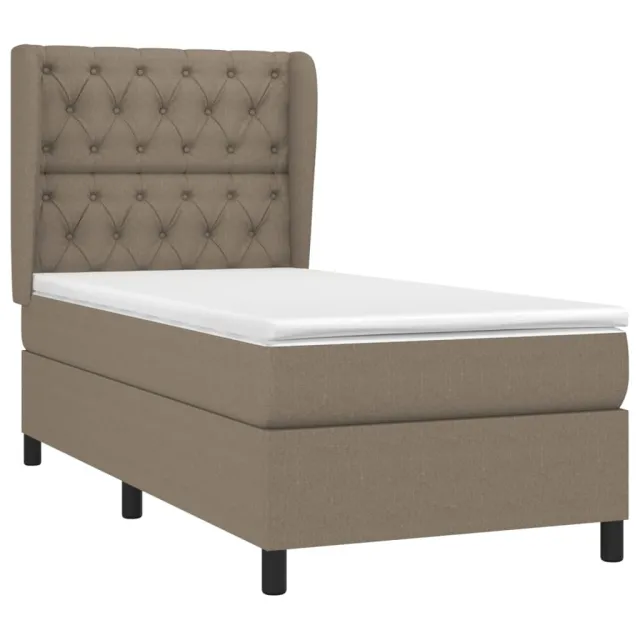 Sommier à lattes de lit avec matelas Taupe 80x200 cm Tissu
