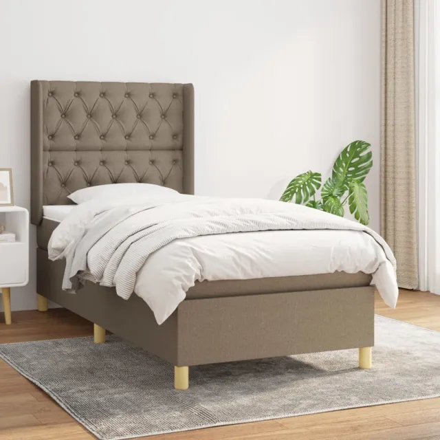 Sommier à lattes de lit avec matelas Taupe 80x200 cm Tissu