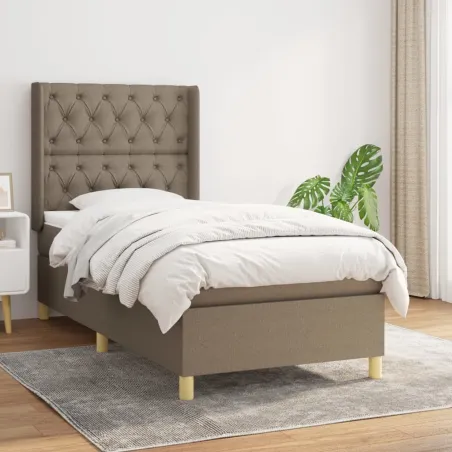 Sommier à lattes de lit avec matelas Taupe 80x200 cm Tissu