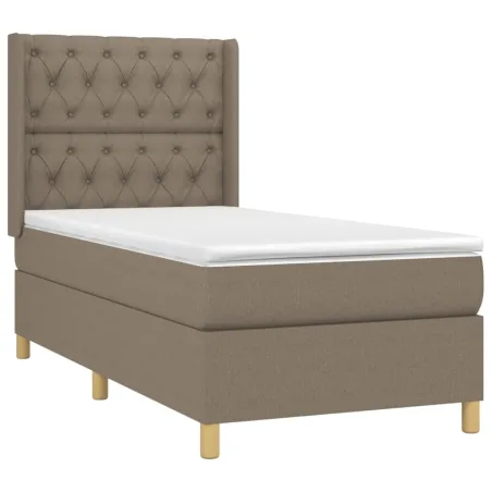 Sommier à lattes de lit avec matelas Taupe 80x200 cm Tissu