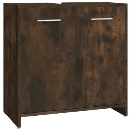 Ensemble de meubles de salle de bain 4 pcs Chêne fumé Bois