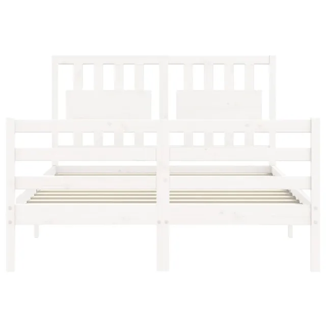 Cadre de lit sans matelas blanc bois massif