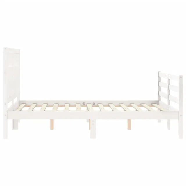 Cadre de lit sans matelas blanc bois massif