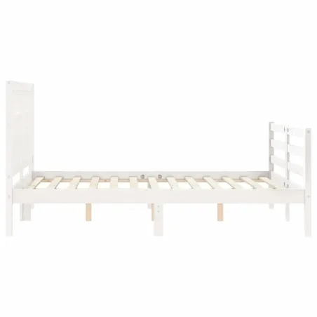 Cadre de lit sans matelas blanc bois massif