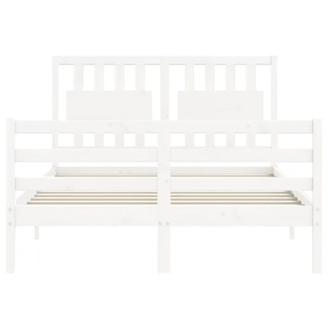 Cadre de lit sans matelas blanc bois massif
