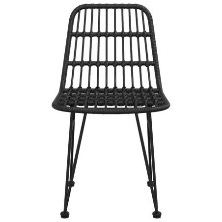 Chaises de jardin lot de 2 Noir 48x62x84 cm Résine tressée