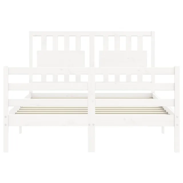 Cadre de lit sans matelas blanc 140x190 cm bois massif