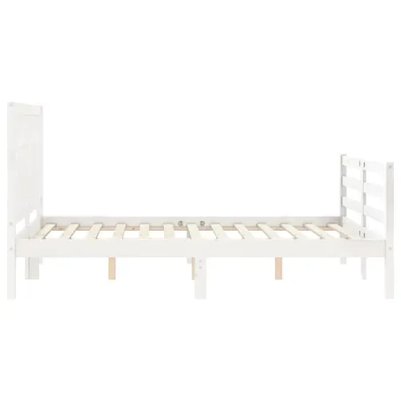 Cadre de lit sans matelas blanc 120x200 cm bois massif