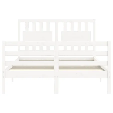 Cadre de lit sans matelas blanc 120x200 cm bois massif