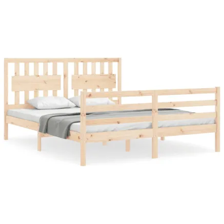 Cadre de lit sans matelas bois massif 2