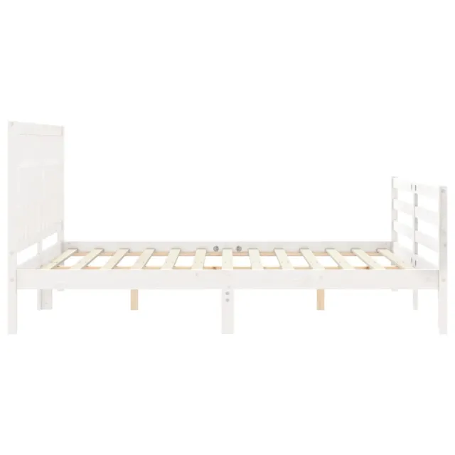 Cadre de lit sans matelas blanc 160x200 cm bois massif
