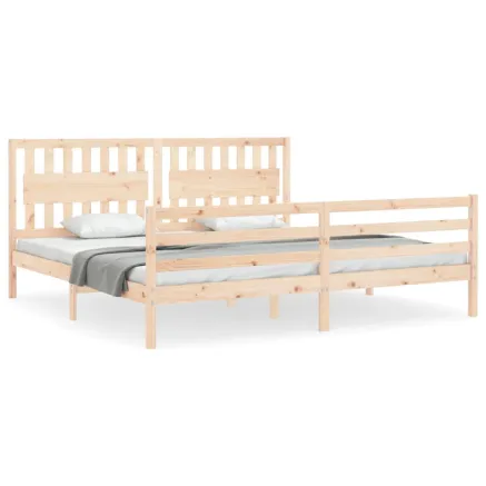 Cadre de lit sans matelas 200x200 cm bois massif 2
