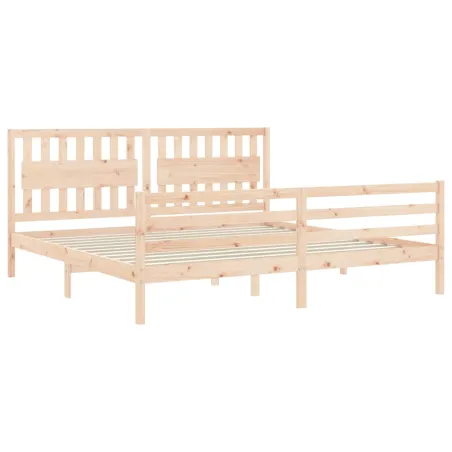 Cadre de lit sans matelas 200x200 cm bois massif