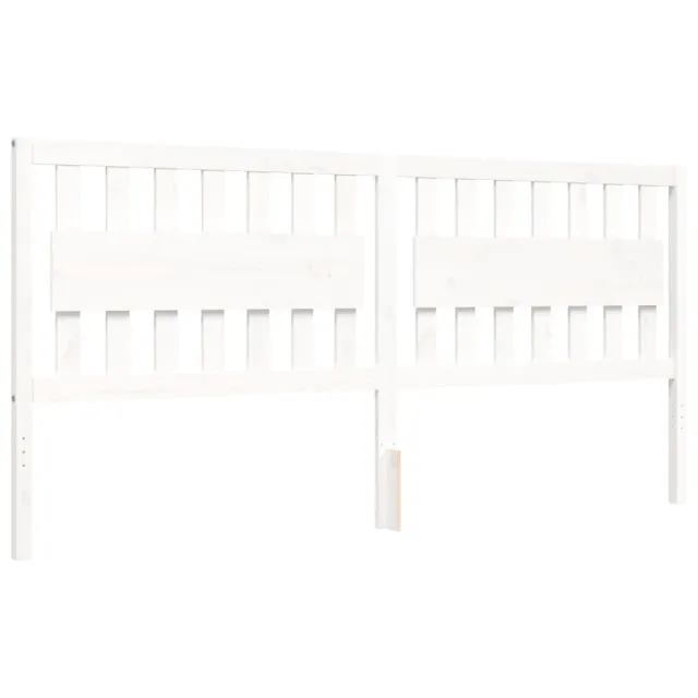 Cadre de lit sans matelas blanc 200x200 cm bois massif